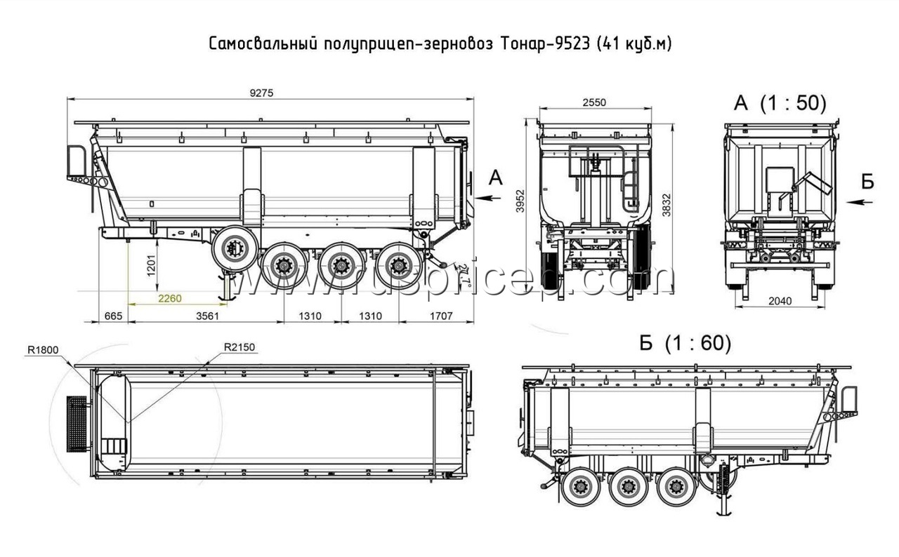 Полуприцеп-зерновоз ТОНАР 9523 (41)